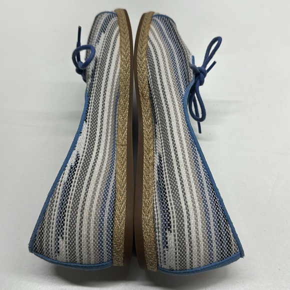 Ugg Marleigh Serape Ballet Flat Shoes Open Toe Espadrilles Bow Blue Striped 7.5 - Picture 6 of 9